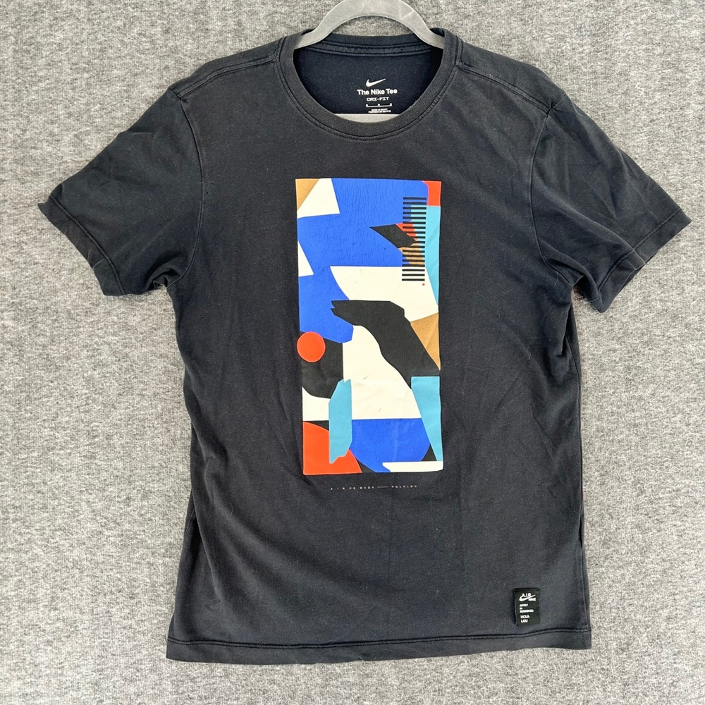 Nike Mens Dri-FIT Artist In Residence Hola Lou Abstract Graphic Tee Black M